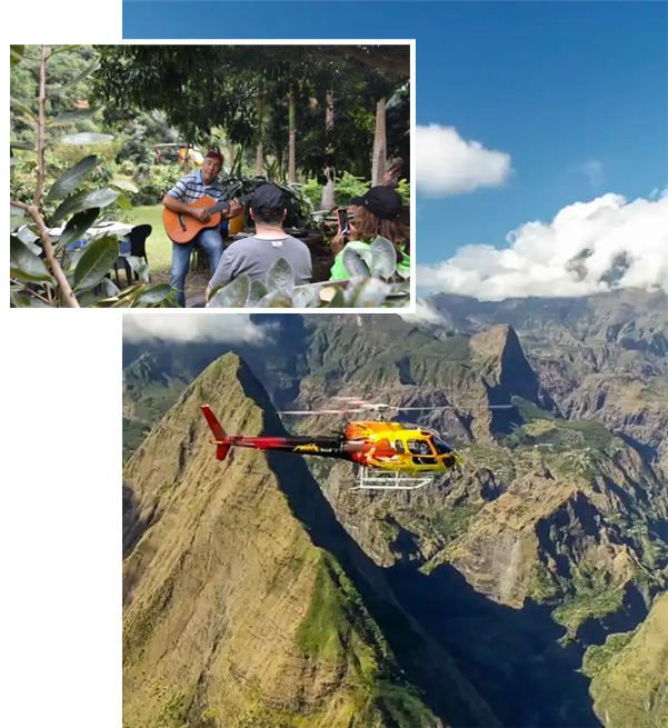 Mafate hélicoptères découverte locale